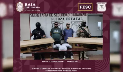 Detenidos con armas de fuego, equipo tctico y metanfetamina en Mexicali