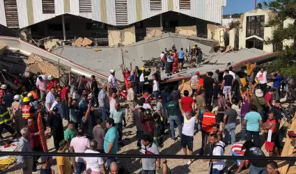 Derrumbe de iglesia en Tamaulipas