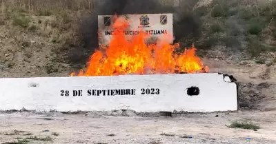 Incinera FGR m�s de una tonelada y media de narc�ticos en BC