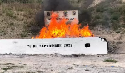 Incinera FGR m�s de una tonelada y media de narc�ticos en BC