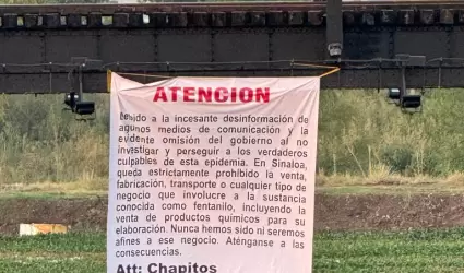 Mantas presuntamente firmadas por Los Chapitos