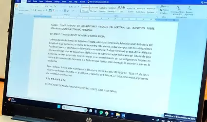 Facilita SAT BC acceso al cumplimiento del impuesto sobre remuneraciones al trab
