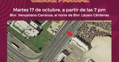 Cierre parcial de circulacin en bulevar de Mexicali