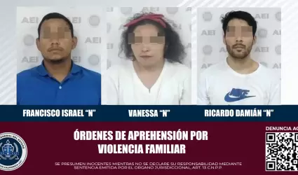 3 personas por violencia familiar