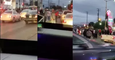 Taxistas rojo con negro bajaron a pasajeros de las unidades del transporte p�bli