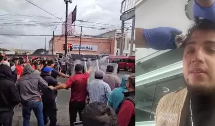 Taxistas rojo y negro agreden a periodistas; dejan al menos dos heridos por pedr