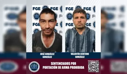 Sujetos detenidos por portacin de arma prohibida