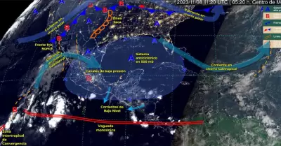 Sistemas meteorolgicos de este 8 de noviembre de 2023