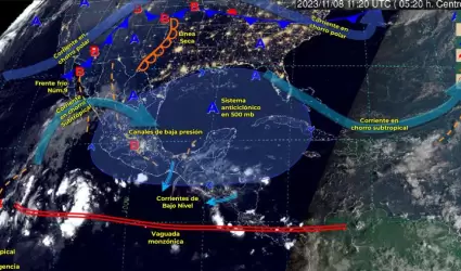 Sistemas meteorolgicos de este 8 de noviembre de 2023