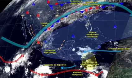 Sistemas meteorolgicos del 10 de noviembre de 2023