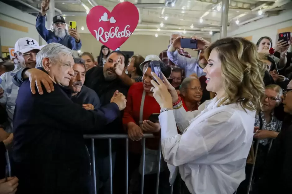 AMLO y Marina del Pilar en Mexicali