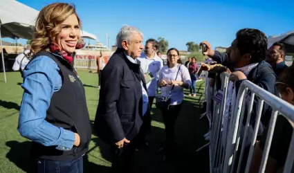 Presentan AMLO y Marina del Pilar programas de apoyo a San Felipe