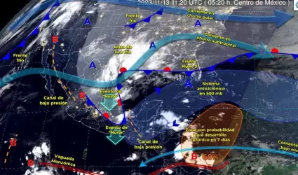 Sistemas meteorolgicos del 13 de noviembre de 2023