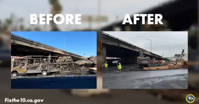Retiran escombros peligrosos en autopista 10 de Los Ángeles