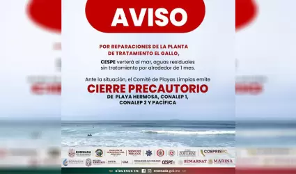 Inicia hoy el cierre precautorio de playas en Ensenada por m�s de 1 mes