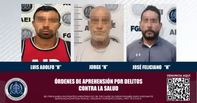 3 sujetos detenidos por delitos contra la salud