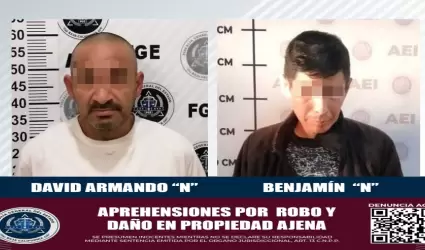 Sujetos por robo calificado y dao en propiedad ajena