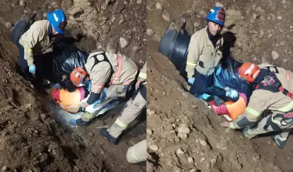 Derrumbe deja atrapada a persona en Can del Matadero