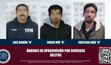 3 sujetos detenidos