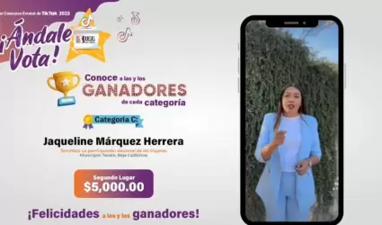 Premia el IEEBC a juventudes ganadoras del primer concurso estatal de tiktok 202