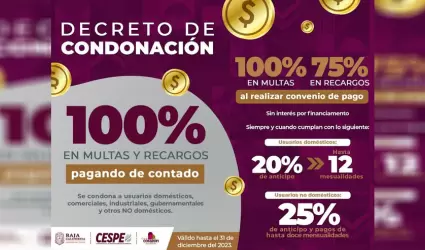 �ltima semana para la condonaci�n de multas y recargos en el servicio de agua: C