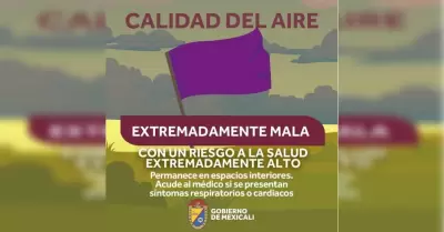 Alerta por calidad del aire extremadamente mala: precauci�n y cuidado urgente pa