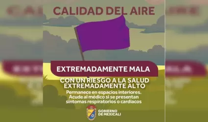 Alerta por calidad del aire extremadamente mala: precauci�n y cuidado urgente pa
