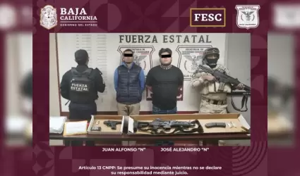 Detiene a hombres en posesin de armas y vehculo con reporte de robo