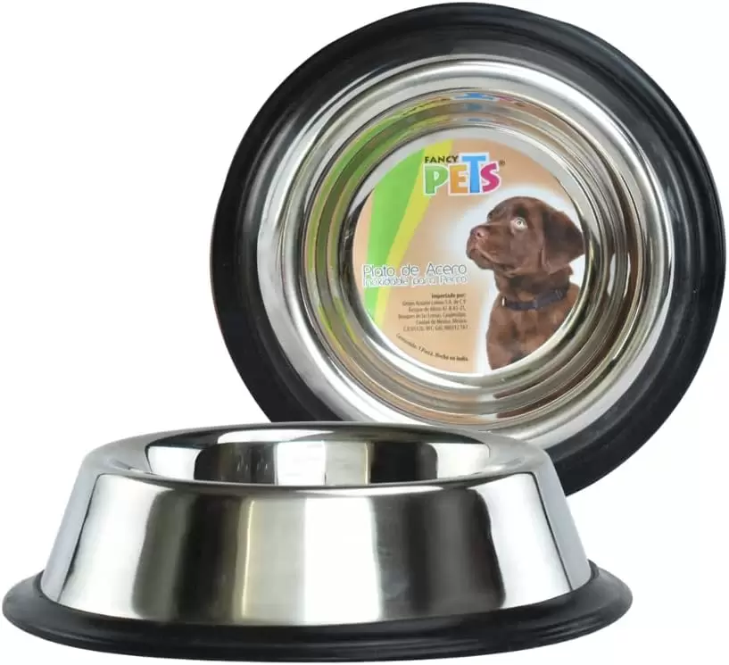 Fancy Pets plato de acero inoxidable