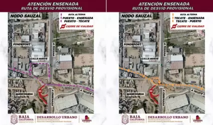 Anuncia SIDURT rutas de desv�o provisional en nodo El Sauzal a partir del 4 de e