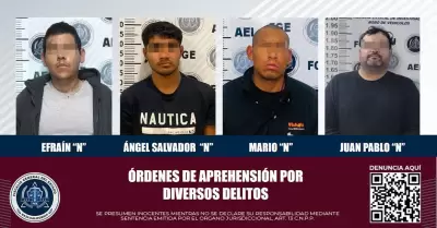 Elementos de la AEI ponen a disposici�n de jueces a cuatro sujetos por diversos 