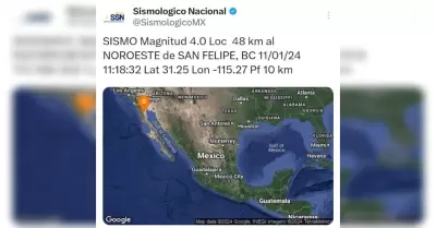 Reporta Proteccin Civil Baja California sismo magnitud 4.0 en San Felipe