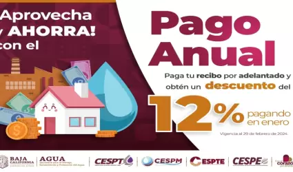 Descuentos por pagar agua con anticipacin