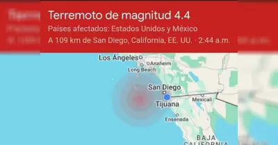 Sismo de magnitud 4.4 sacude la regin de San Diego en California