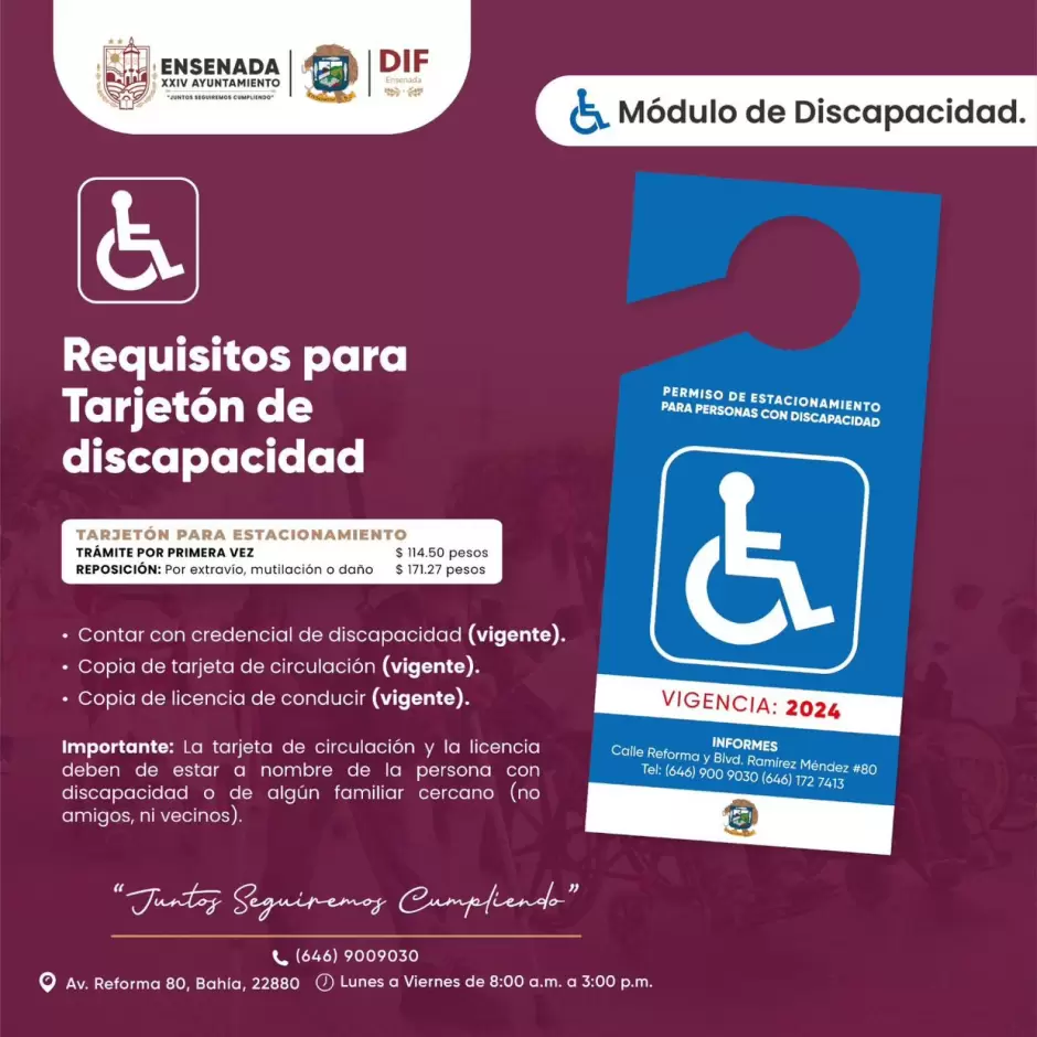 Tarjetones y credenciales discapacidad