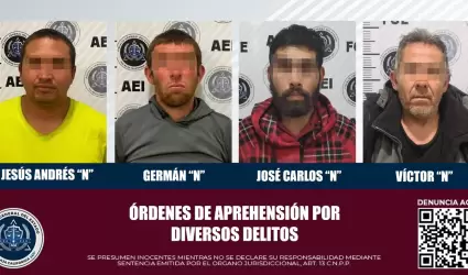 Mandatos judiciales por diversos delitos