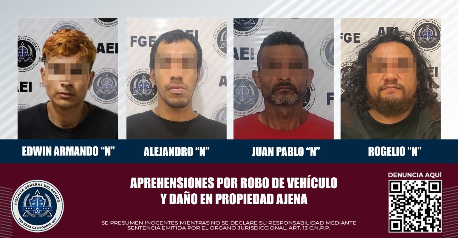 FGE aprehende a cuatro personas relacionadas con el delito de robo de ...