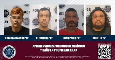 4 personas relacionadas con el delito de robo de vehculo