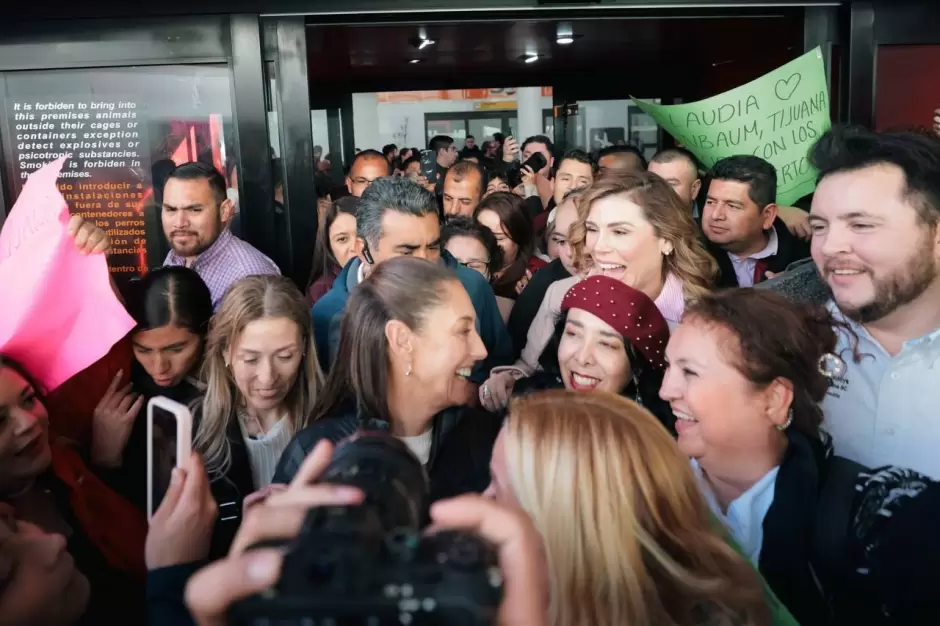 Recibe Marina del Pilar a Claudia Sheinbaum en Tijuana