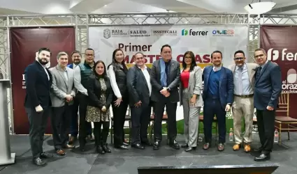 Firma convenio ISSSTECALI y Farmaceutica Ferrer para beneficio de la derechohabi