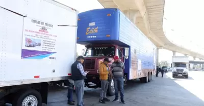 Paro de transportistas en la autopista Mxico-Cuernavaca.