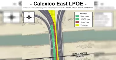 Cierre temporal de solo carril vehicular en direccin norte en la Garita de Cale