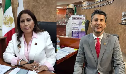 Diputada Claudia Agatn y el diputado Sergio Moctezuma