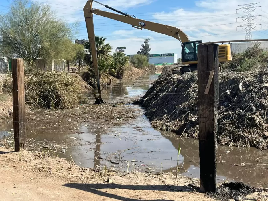 Concluyen trabajos de limpieza del Dren Mexicali