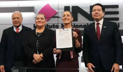Claudia Sheinbaum se registra ante el INE como candidata a la Presidencia de Méx