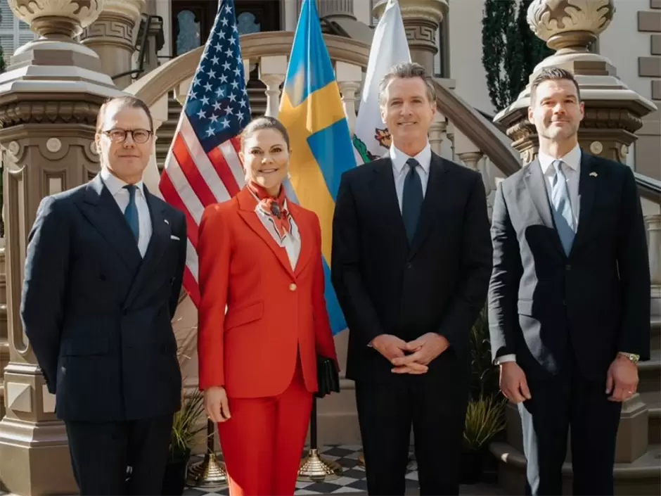 Gobernador Newsom da la bienvenida a la Delegacin Sueca y firma un Acuerdo Climtico con Suecia