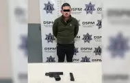 Policía municipal asegura a sujeto con arma de fuego