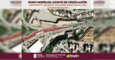 Informa SIDURT nuevo ajuste en la circulacin del Blvd. Rosas Magalln, Nodo Mor