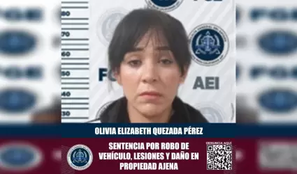 Mujer arrestada por robo de vehculo, lesiones y dao en propiedad ajena