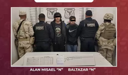 Detienen Fuerza Estatal y SEDENA a sujetos con arma de fuego y veh�culo robado